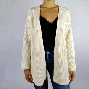 J Crew mercantile ivory knit open cardigan